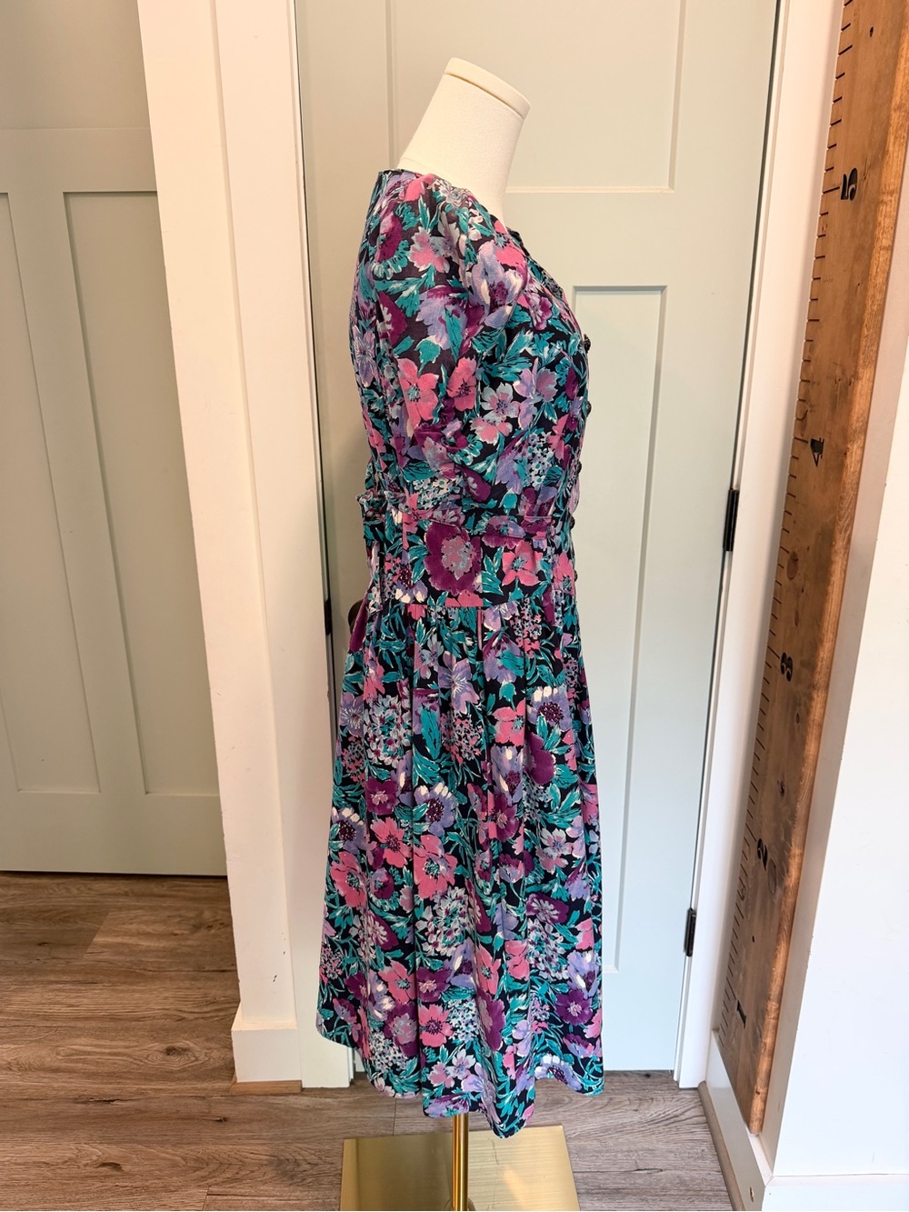 Vintage Style My Way Floral Dress 80’s 90’s Saved by the Bell SMW Puff Sleeve - Picture 3 of 8